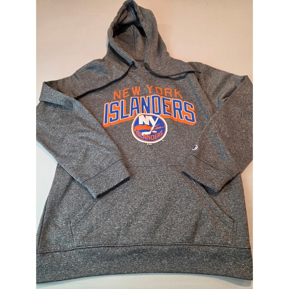 Champion New York Islanders NHL Mens Hoodie Gray Medium Performance Sweatshirt